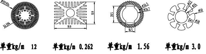 LED射燈、天花燈散熱鋁型材圖示